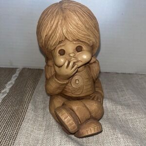 VTG. 1975 Bill Mack Fannykins Girl #9 Clay Chalkware Figurine Rainy Day